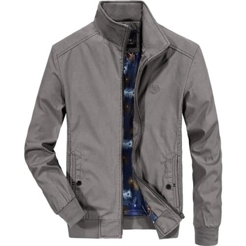 Fall/Winter Mens Jacket Washed Casual Jacket Workwear Large Size Stand Collar Jacket China Size M-4XL