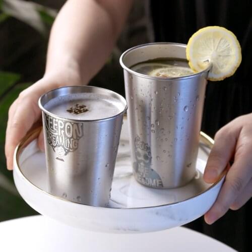 Industry INS Style 304 Stainless Steel NorthernEurope Spray Paint Beer Coffee Gargle Cups Cold Water Drinks Household Office Use