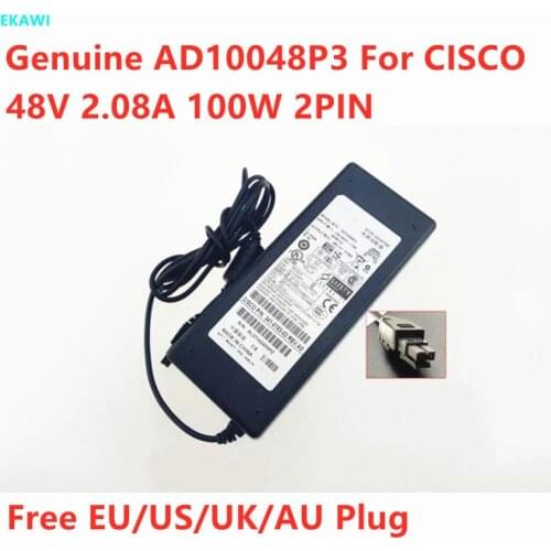 Genuine 48V 2.08A 2PIN 100W AD10048P3 AC Adapter Power Supply for CISCO ASA 5505 WLC2106 ASA5505 341-0183-02 Firewall Charger