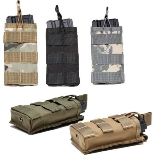 Hunting Airsoft Accessories Molle Tactical Military AR15 M4 5.56 Single Magazine Pouch Open Top Cartridge Army Vest Pouch Pocket