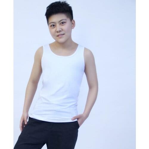 2021 Women Tomboy Chest Binder Lesbian Casual Sleeveless Round Neck O-Neck Casual Vest Tops Blouse M~2XL