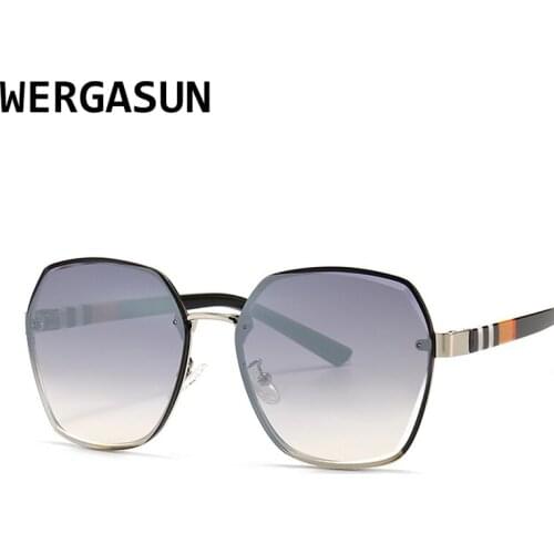 WERGASUN Luxury Brand Sunglasses Women Fashion Black Retro Sun Glasses Vintage Lady Summer Style Sunglasses Female UV400