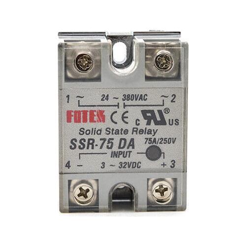 SSR-75DA Covered Solid State Module Relay DC 3-32V AC 24-380 V