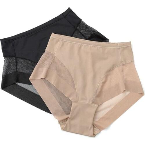 High Waist Women Panties Summer Mesh Stitching Body Shaper Briefs Underwear Seamless Ultra-Thin Slim Underpants Lingerie Female
