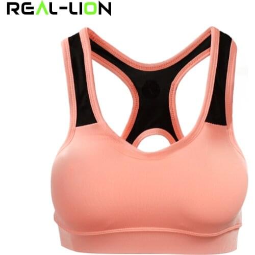 RealLion Yoga Bra Women Training Sexy Push Up Sports Bra Tops Quick Dry Running Vest Female Brassiere Femme
