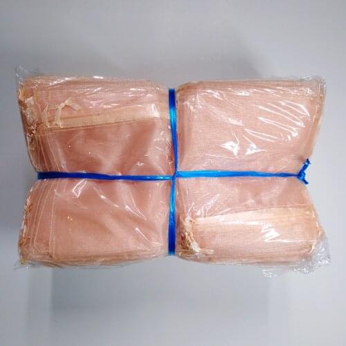 100pcs Champagne Wedding Party Gift Bag Pouches Jewelry Packaging Bags Drawstring Organza Bag Woman Travel Storage Display Pouch