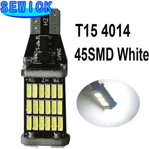 100Pcs T15 t10 45 SMD 4014 LED Auto Additional Brake Lamp Backup Reverse Lights Car Daytime Running Light White 12V 24V canbus