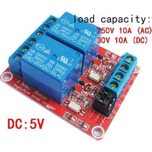 2 relay module, with optocoupler isolation, high and low level trigger 5V, 2 way XTW-2
