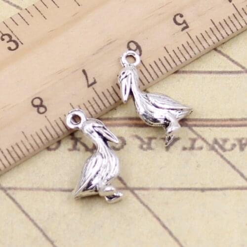 20pcs Charms Seagull Pelican Stock Bird 18x9mm Tibetan Silver Color Pendants Antique Jewelry Making DIY Handmade Craft Pendant