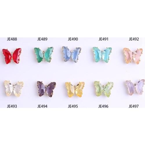 5/10pcs Nail Art Butterfly Decoration 12*15MM Crystal Nail Rhinestone For Nail Decoration 3D Butterflies Rhinestones Jewelry DIY