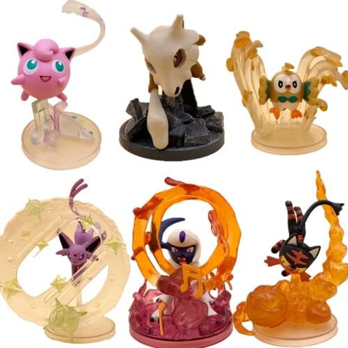 6Pcs TAKARA TOMY Pokemon Pocket Monsters Pikachu EEVEE Nirvana Figure Elf Doll Scenes Toys Action Figure Children Gifts