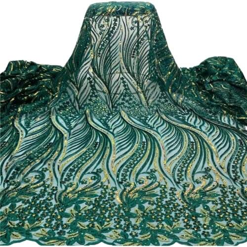 African Sequins Lace Fabric 2021 High Quality Lace Embroidery French Nigerian Lace Material For Wedding Sewing XH-175