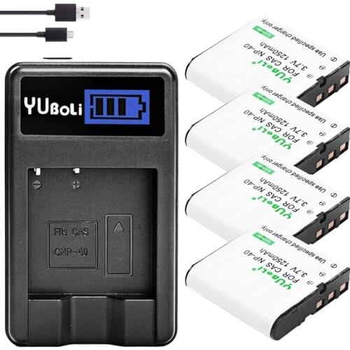 Bateria NP-40 NP 40 NP40 Camera Battery Pack + LCD USB Charger for Casio EX-Z30/Z40/Z50/Z55/Z57/Z750 EX-P505/P600/P700 PM200