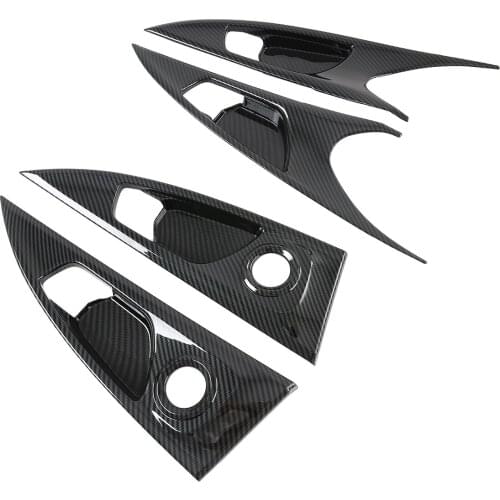 Car Accessories Fit For Honda Civic 2020 2021 Carbon Fiber Interior Door Side Lock Handle Protector Cover Trim Frame