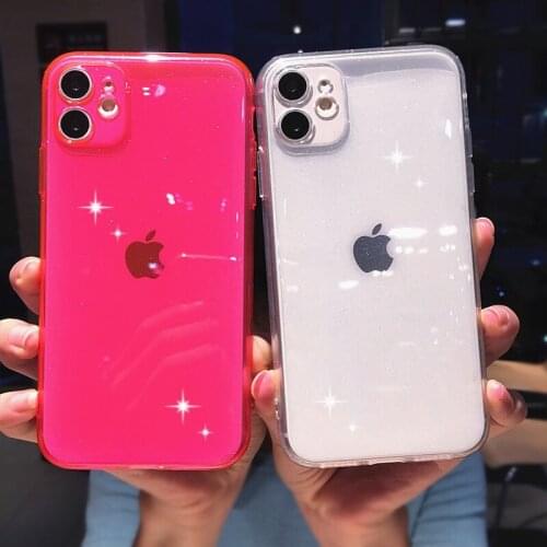 Glitter Clear Camera Protection Case For iPhone 11 Pro Max 12 X XS XR 8 Plus 7 SE 2020 Silicone Cover Luxury Phone Accessories