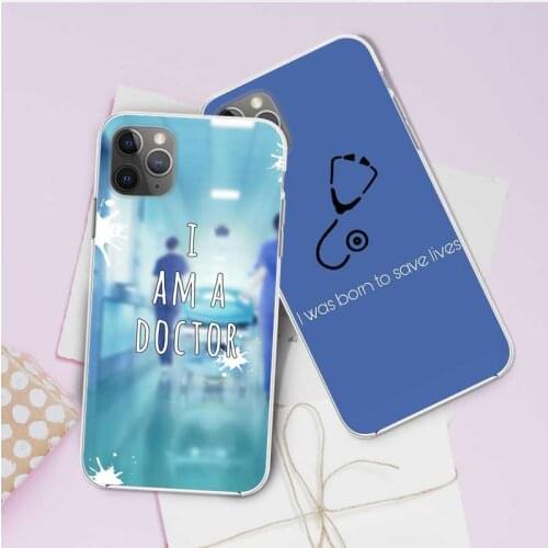 Phone Case For iphone 11 12 11Pro MAX 5 5S SE 2020 6 7 8Plus X XS MAX XR 6S Transparent Soft TPU White Angel Medical Staff Cover
