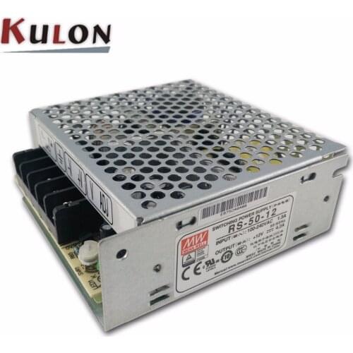 Gunuine Mean well mini size 50W 4.2A 12V Power Supply RS-50-12 3 years warranty CB UL CE approved