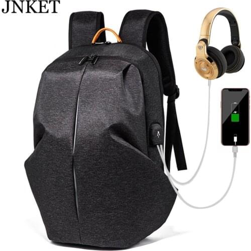 JNKET New Fashion Men Oxford Backpack USB Charging Port Backpacks Laptop Bagpack School Bags Large Capacity Backpacks