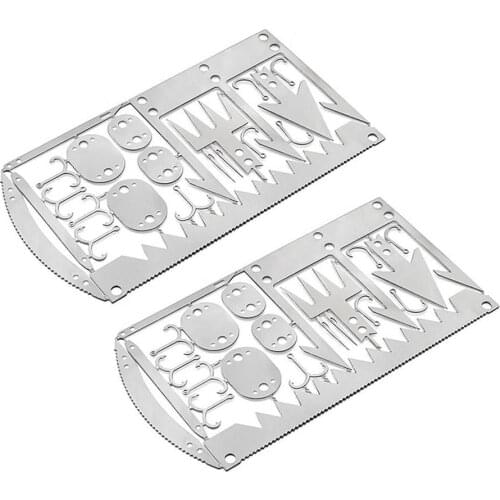2pcs 22 In 1 Pocket EDC Card Tool Survival Multi Tool Camping Survival Card Emergency Kit For Outdoor Fishing Hiking Hunting