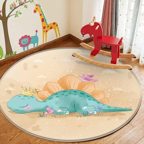 Alfombra Fashion Children Carpet Non-Slip Cartoon Dinosaur Pattern Children Flannel Carpet Baby Hand Print Carpet Baby Play Mat