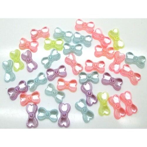 LF 300Pcs Mixed 8x14mm Bowknot Pearl Decoration Craft Flatback Cabochon Embellishments For Scrapbooking Diy Accessories