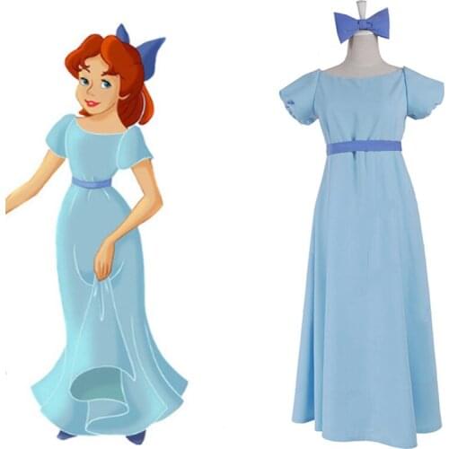 Cosplayidy Peter Pan Wendy Blue Fancy Dress Adult Women Carnival Party Cosplay Costume Custom Made L320