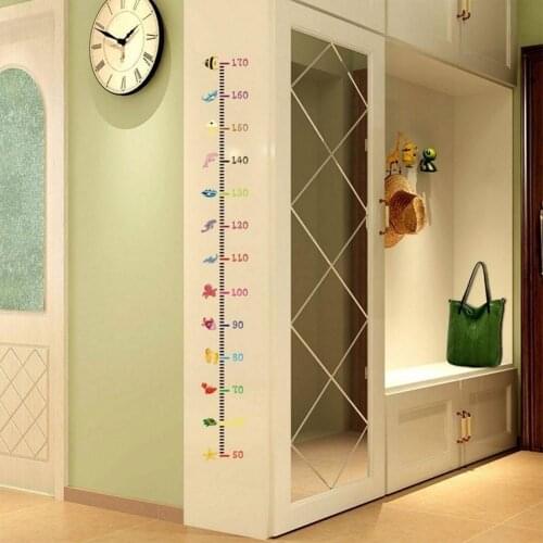 Cartoon Sea Animals Growth Height Children Kids Chart PVC Wall Decal Sticker Child Growth Ruler Stickers Growth Chart Decals