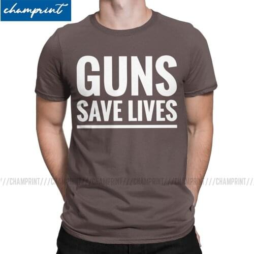 Men Guns Save Lives T Shirt 100% Cotton Tops Amazing Short Sleeve Round Neck Tee Shirt Classic T-Shirt