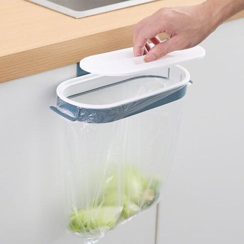 Bag Lid Garbage Bag Rack Kitchen Vibrato Trash Cabinet Door Rack Storage Shelf Household Garbage Bracket Hanging