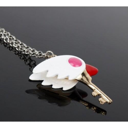 Charm Cartoon Anime Card Captor-Sakuras Choker Necklaces Cardcaptor Sakuras Clow Pendant Kinomoto Sealing Wand Statement Necklac