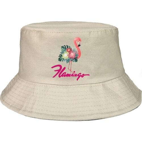 Harajuku Flamingo Bucket Hat Summer Beauty Bonnet Reversible Folding Hat Apparel Floppy Girl Boy Sun Hat Fashion Casual Bob Hat