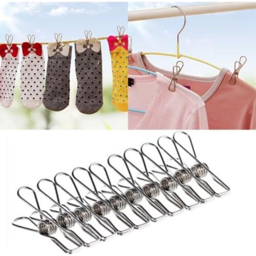 Pince Stainless Steel Clothes Pegs Laundry Windproof Clamp Hanging Clips Pins Household Clothespin For Hangers 20pcs