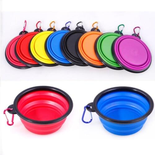 Portable Dog Bowl Collapsible Silicone Cat and Dog Food Container Pet Drinking Bowl Feeding Bowl Outdoor Travel Pet Supplies