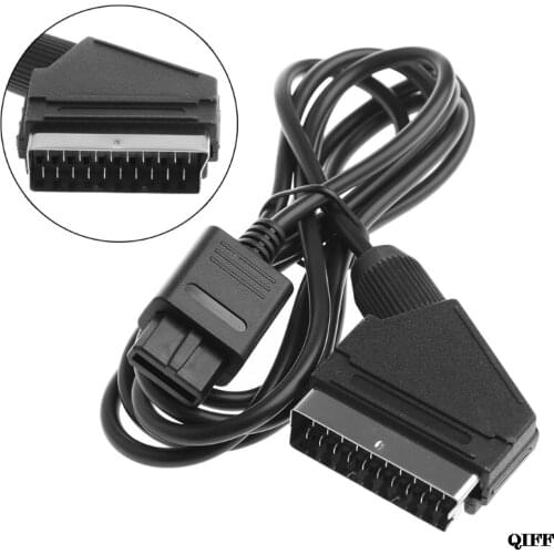 Drop Ship&Wholesale 1.8M/6FT Scart Cable AV TV Video For Nintendo SNES Gamecube N64 Console APR28