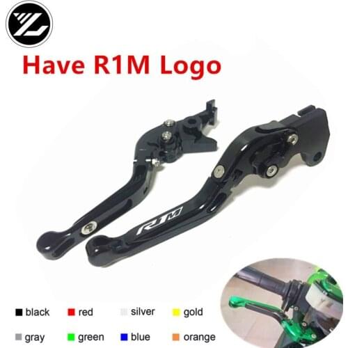 R1M LOGO FOR YAMAHA Yamaha YZF-R1 R1M 2015-2016-2017-2018-2019 Motorbike Adjustable Folding Extendable Moto Clutch Brake Levers
