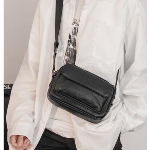 Luxury Mens Bags Shoulder Bag Leather Handbag Designer Mini Crossbody Bags for Men 2021 Summer Black Mens Purse Travel Bolsas