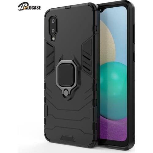 For Samsung Galaxy A02 Luxury Ring Back Cover Stand Armor ShockProof Case For Samsung A02 M02 A 02 SamsungA02 Phone Case