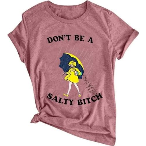 LifeWheel Novelty Shirt with Sayings for Women Sarcastic Don't Be a Salty Bitch Funny Letter Print Vintage Graphic Tees