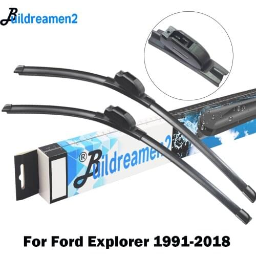 Buildreamen2 Car Wiper Blade Auto Natural Rubber Frameless Windshield Wiper Blade For Ford Explorer 1991-2018