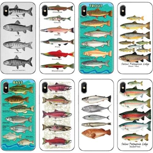 For Xiaomi mi Redmi Note 3 4 4X 5 6 7 8 8t 9 9s 9t 10 pro lite Adorable Silicone Phone Case Five Trout Panel Painting fish Art