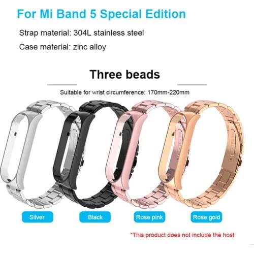 NEW Replacement Strap For Xiaomi Mi Band 5 Stainless Steel Smart Wristband Metal Smart Bracelet Sport Band Strong Clasp Strap