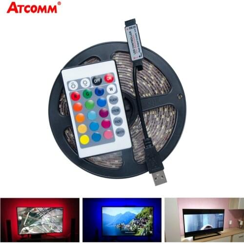 5V USB RGB LED Strip Light 60 LEDs/m SMD 2835 3528 LED Diode Tape Light HDTV TV Desktop PC Screen Backlight 0.5m 1m 2m 3m 4m 5m