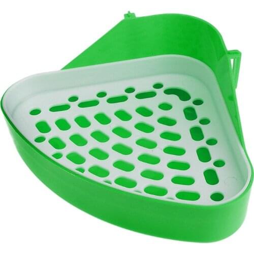 Small Animal Triangle Toilet Potty Trainer Pet Pee Corner Litter Tray Training for Hamster Chinchilla Guinea Pig Cat Bunny