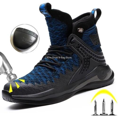 High Top Men Safety Shoes Winter Breathable Steel Toe Cap Work Safety Boots Male Industrial Protective Shoes Dropshipping 37-50