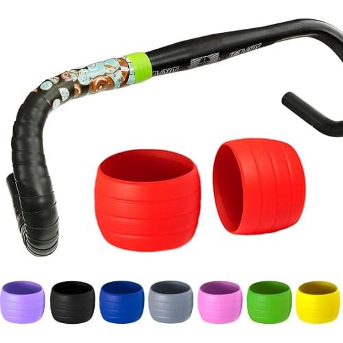 1Pair Bike Bicycle Handlebar Strap Fixing Ring Silicone Elastic Plugs Waterproof MTB Bike Loop Closure Strap Cycling Bar Tape