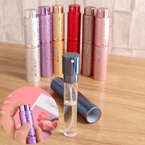 10ML Mini Portable For Travel Aluminum Refillable Perfume Bottle With Spray&Empty Cosmetic Containers With Atomizer