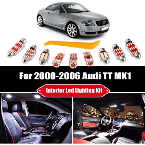 14pcs For 2000-2005 2006 Audi TT MK1 Error Free White Car LED Interior Light Ceiling Bulbs Kit Fit Map Dome License Plate Lamp