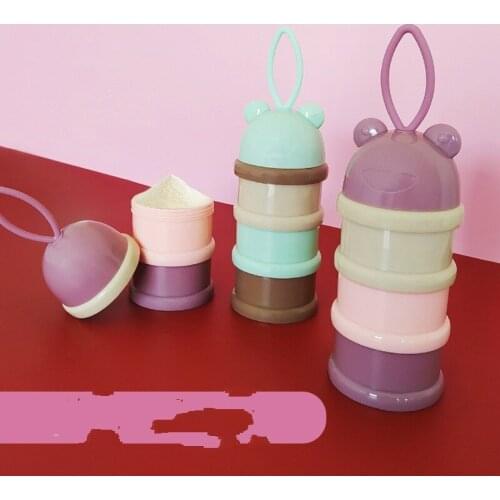 3 layers Bear Powder Milk Essential Baby Portable Infant Toddle Cartoon Storage Food Style Snacks Box Container Cereal Box