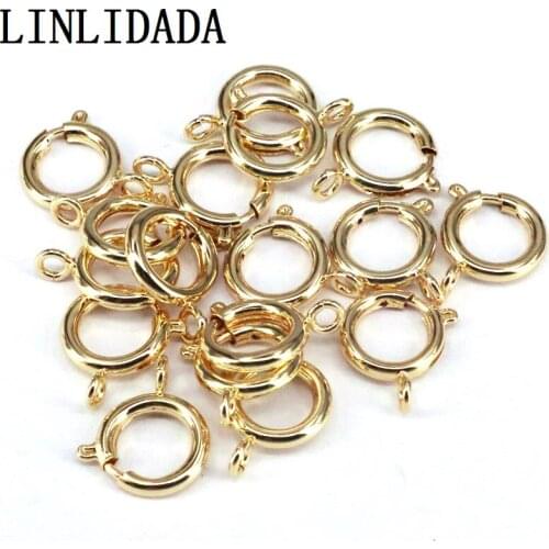30Pcs 12 / 25MM Gold Color Sailors Clasp, Spring Connector Clasp, Spring Connector Clasp, Connector Ring