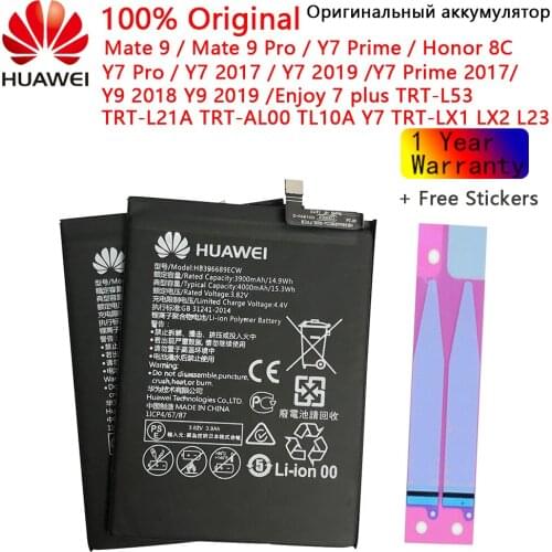 100% Original 4000mAh HB396689ECW Battery For Huawei Y9 2018/ Honor 8C BKK-TL00 FLA-LX1 LX2 LX3 L22 Play 8C Phone Batteries